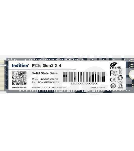 Накопитель SSD Indilinx IND-4XN80S, 256Gb, PCIe 3.0 x4, M.2 2280, NVMe, R/W 2300/1200