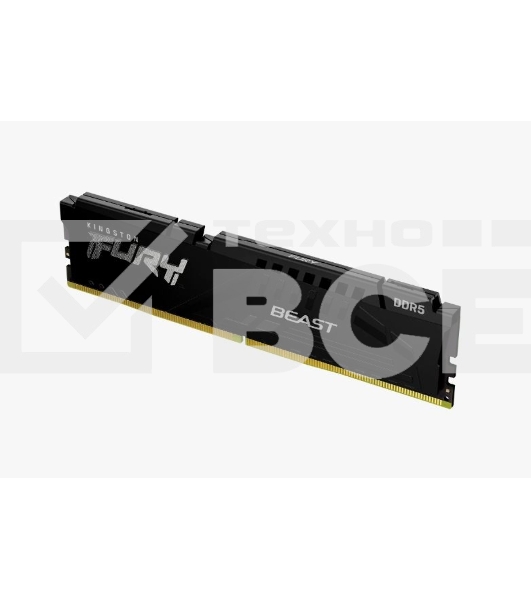 Оперативная память Kingston Fury Beast, DDR5, 16GB (1x16GB), 5600MHz, CL40, с радиаторами, черный