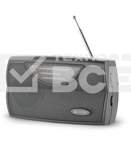 Радиоприемник Vitek VT-3591 (GY) LED индикатор Телескопическая антенна Тип батареек	UM-1