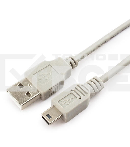 Кабель USB2.0 Cablexpert CC-USB2-AM5P-6-N, AM/MiniUSB, медь, экран, Pro, 1.8м серый, пакет