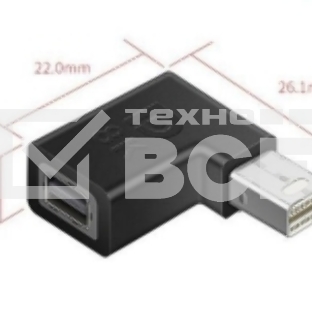 Удлинитель Mini Displayport угловой папа-мама