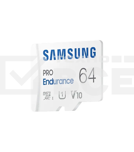 Флеш карта microSDXC 64Gb Samsung PRO Endurance (для видеорегистратора) Class 10, UHS-I, W 30 МБ/с, R 100 МБ/с, <MB-MJ64KA/APC> адаптер на SD