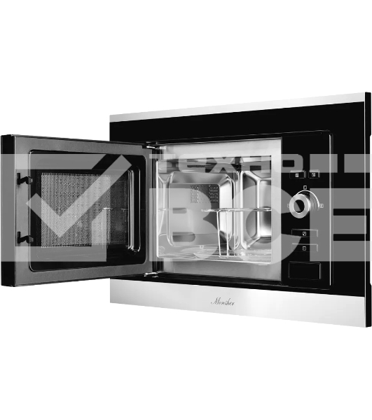 Встраиваемая микроволновая печь Monsher MMH 201 BX 60 см, 20 л, 8 автоматических кулинарных программ, 5 режимов мощности, функция размораживания по весу полуфабрикатов или по времени, черный и нерж.