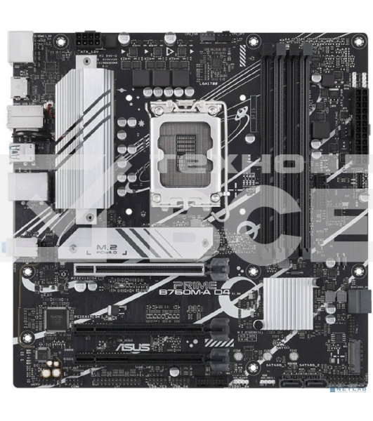 Материнская плата ASUS PRIME B760M-A D4-CSM, LGA 1700, Intel B760, 4xDDR4, 4xSATA, 2xM.2, 3xPCIe 4.0 x16, 1xPCIe 4.0 x4, 1xPCIe x1, 2xHDMI, 1xDP, 1x 2.5Gb LAN, 2xUSB-A 3.2 Gen 2, 4xUSB-A 2.0, 3x3.5 мм, 7.1, mATX