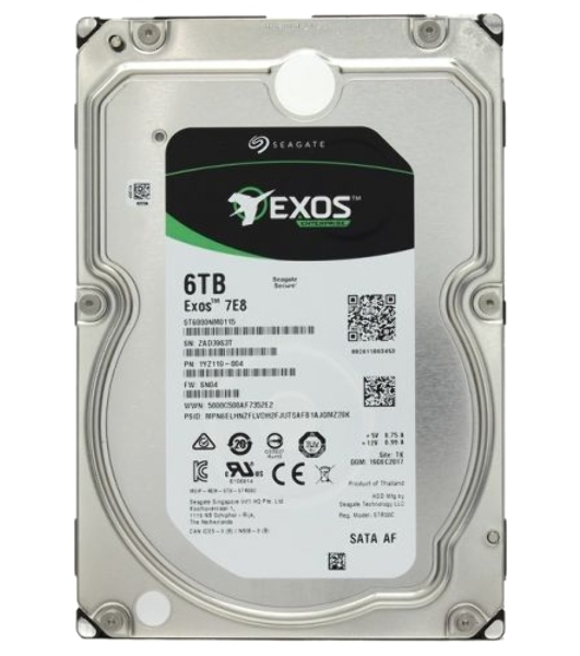 Жесткий диск HDD SATA Seagate 6Tb, ST6000NM021A, Exos 7E8, 7200 rpm, 256Mb buffer (аналог ST6000NM0115)