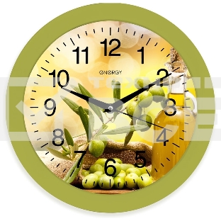 Часы настенные кварцевые Energy модель ЕС-100 оливки