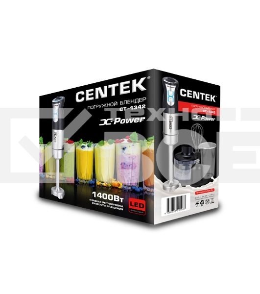 Блендер погружной Centek CT-1342 1400 Вт, черный/стальной