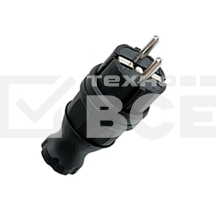 Вилка прямая EKF RPS-011-16-230-44 каучуковая 230В, 2P+PE, 16A, IP44 EKF PROxima