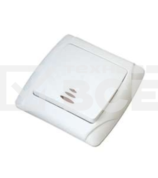 Выключатель 1-кл. СП Маргарита 10А IP20 с индик. бел. Universal М0121