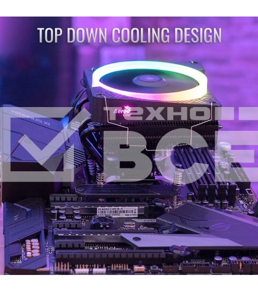 Кулер для процессора AeroCool/Formula Cylon 3H черный, 120 мм, алюминий, 1800 об/мин, 24.3 дБ, 4 pin, 125 Вт, 98 мм