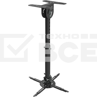 Кронштейн Wize WPB-B черный {Потолочные, Макс. крепежное расстояние 260х260, макс. вес нагрузки 12 кг, Наклон,поворот °+/-15, расстояние от стены/ потолка 43-64 см}