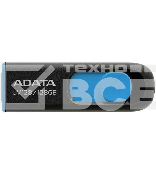 Флеш диск 128GB ADATA UV128, USB 3.0, черный/синий