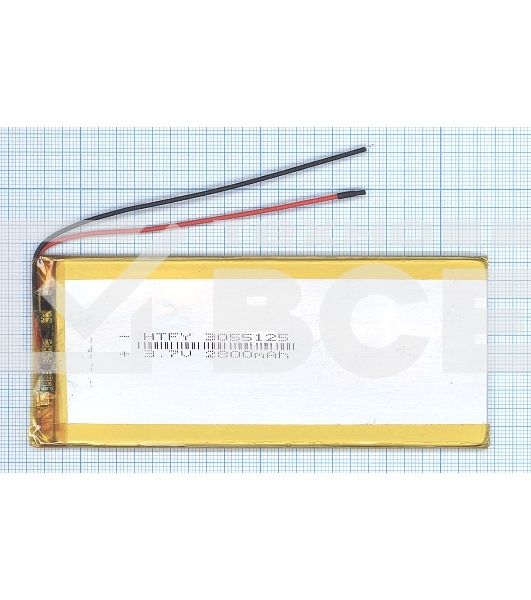 Аккумулятор Li-Pol (батарея) 3*55*125мм 2pin 3.7V/2800mAh