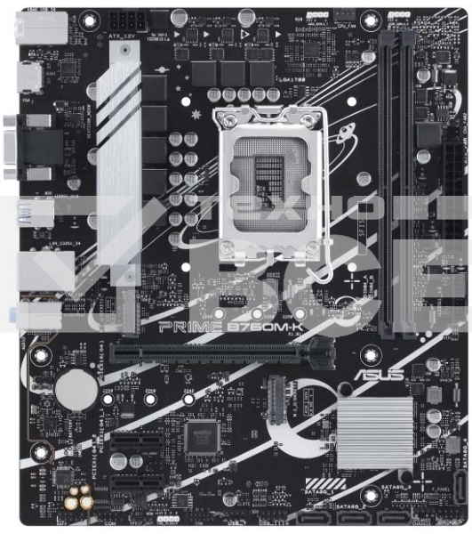 Материнская плата ASUS PRIME B760M-K, LGA 1700, Intel B760, 2xDDR5, 4xSATA, 2xM.2, 1xPCIe 4.0 x16, 2xPCIe x1, 1xHDMI, 1xVGA, 1x 2.5Gb LAN, 2xUSB-A 3.2 Gen 1, 2xUSB-A 2.0, 3x3.5 мм, 7.1, mATX