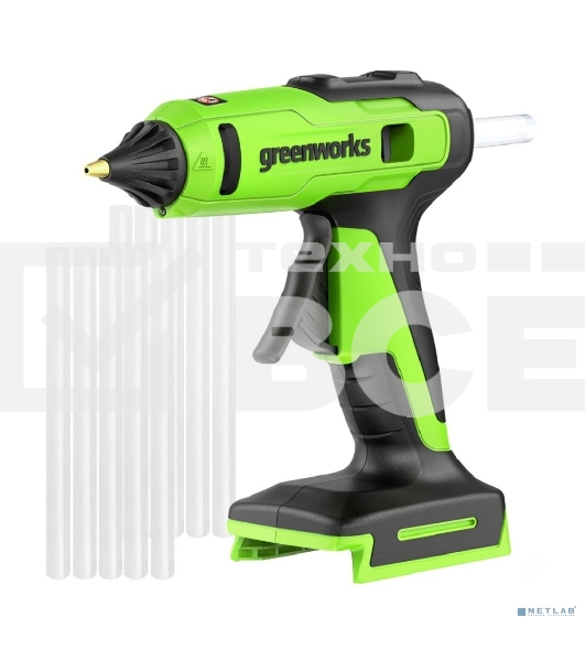Пистолет клеевой аккумуляторный GreenWorks G24GLG, 24V, 11 мм, без АКБ и ЗУ (3502207)