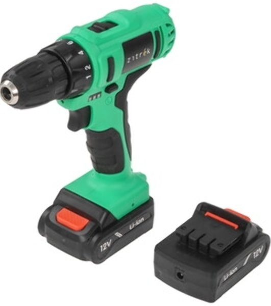 Дрель-шуруповерт Zitrek Greenpower 12-Li, 12 В, 1,5 Ач, 32 Нм, щеточный