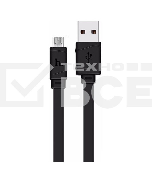 Кабель USB 2.0 hoco X5 бамбук, AM/microBM, черный, 1м