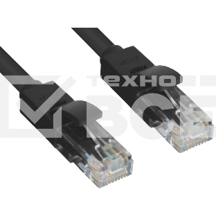 Патч-корд Greenconnect прямой 0.15m, UTP кат.5e, черный, позолоченные контакты, 24 AWG, литой, GCR-LNC06-0.15m, ethernet high speed 1 Гбит/с, RJ45, T568B Greenconnect Патч-корд прямой 0.15m, UTP кат.5e, черный, позолоченные контакты, 24 AWG, литой, GCR-LN