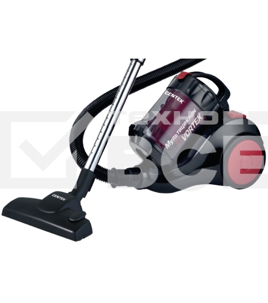 Пылесос Centek CT-2529 красный/черный мультициклон 2000/350Вт, стакан 1,5 л, телескоп металл. трубка