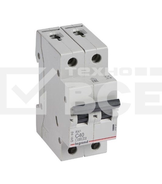 Автоматический модульный выключатель Legrand 2п C 40А 4.5кА RX3 Leg 419701 1199883