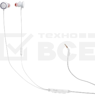 Наушники JBL Quantum 50  (накладные), белый Сопротивление 16 Ом, силиконовые вкладыши трех размеров, вес 21.5г, цвет белый