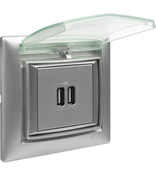 Розетка 2-ая USB | 770270 | Legrand Valena Алюминий
