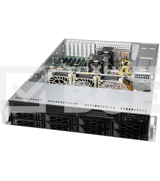 Корпус Supermicro CSE-LA25TQC-R609LP, 2U Dual and Single Intel and AMD CPUs, 7 low-profile expansion slot(s), 8 x 3.5