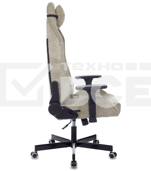 Кресло игровое Knight N1 Fabric бежевый Light-21, с подголов. крестовина металл
