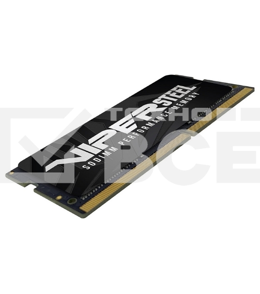 Оперативная память Patriot Steel Series, DDR4, 16GB (1x16 GB), 3200 MHz, CL22, радиатор, чёрный, SO-DIMM