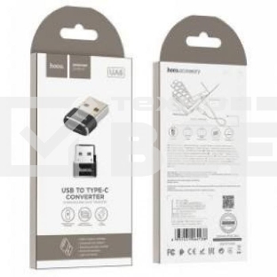 Переходник HOCO UA6 USB to Type-C, черный
