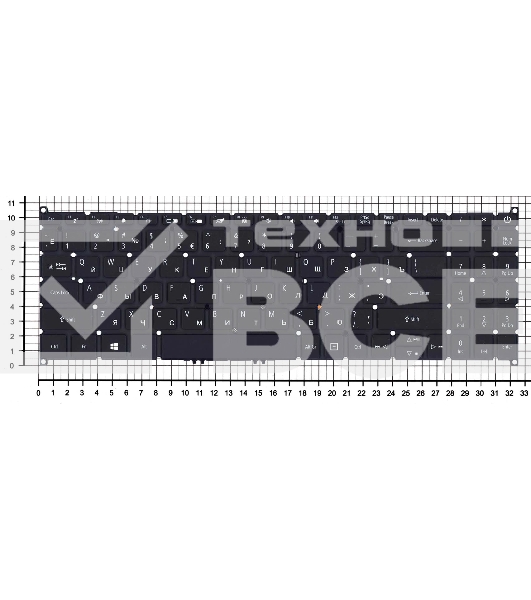 Клавиатура для ноутбука Acer Aspire A515-52 черная с подсветкой