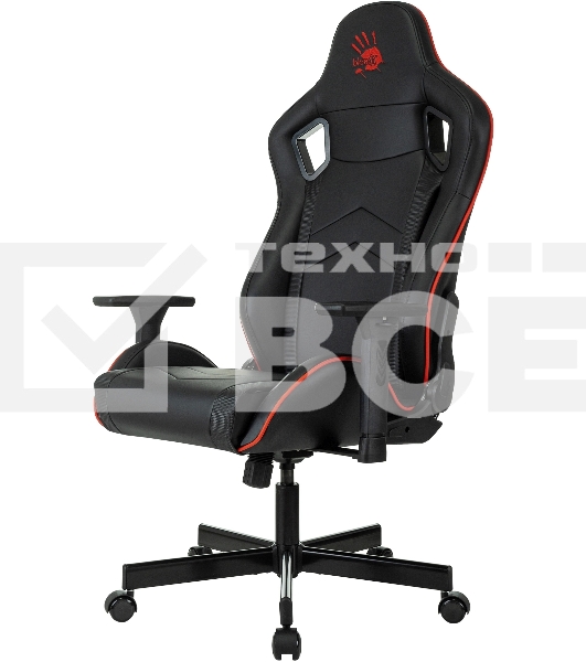 Кресло игровое A4Tech Bloody GC-840 черный, сиденье черный, эко.кожа, с подголов. крестов. металл черный, пластик черный