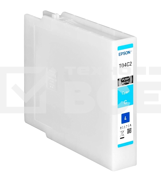 Картридж струйный EPSON T04C (C13T04C240) голубой (1700 стр.) для WF-C8190DW/WF-C8690DWF