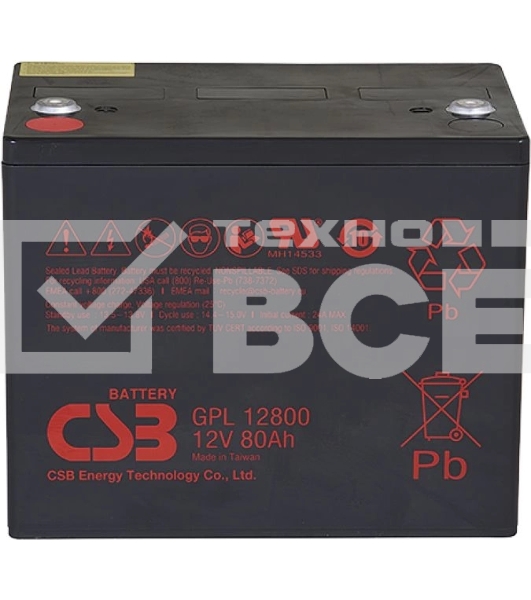 Батарея CSB GPL-12800 (12V, 80Ah) для UPS