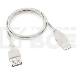 Кабель-удлинитель USB2.0 Cablexpert CC-USB2-AMAF-75CM-N, AM/AF, медь, Pro, 75см, серый, пакет, фото3