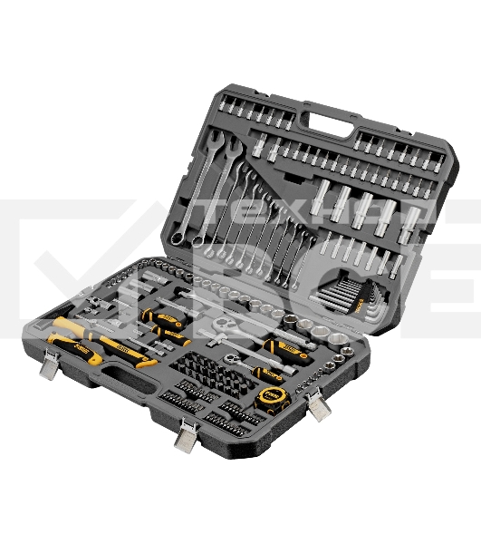 Набор инструментов Denzel 1/2', 1/4', CrV, S2, пластиковый кейс, 194 предмета