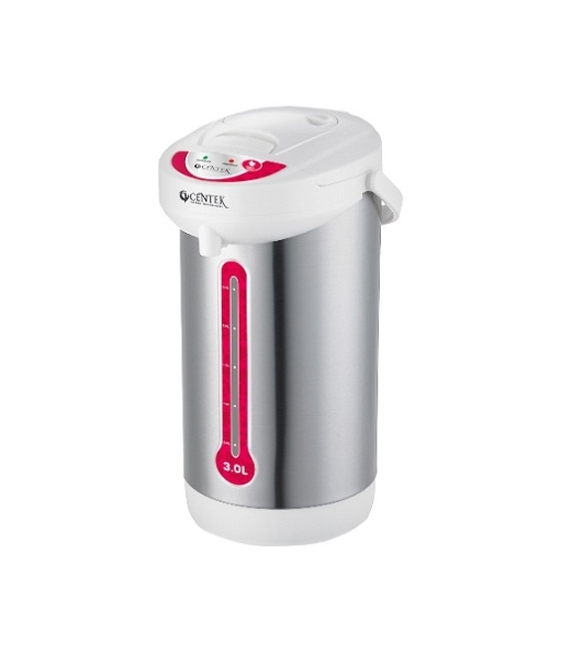 Термопот Centek CT-0080 белый, 3л, 600Вт, 3 способа подачи воды, корпус из нержавеющей стали