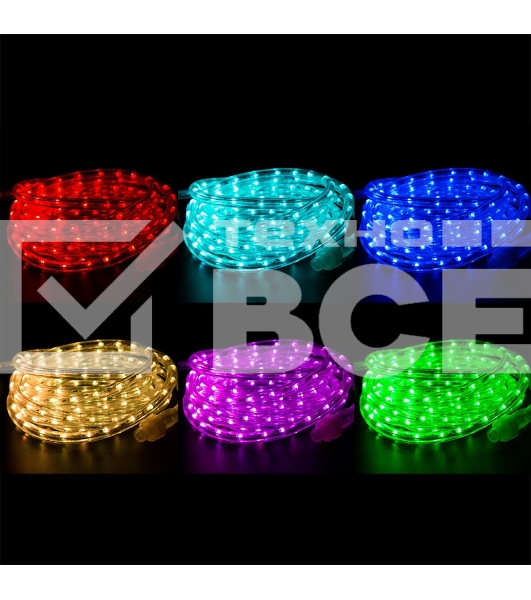 Дюралайт LED, свечение с динамикой (2W) - RGB Ø13мм, 36LED/м, 6м