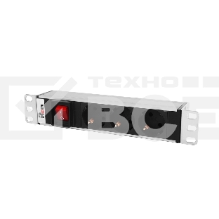 Блок розеток ЦМО Rem-10 без шнура с выкл., 3 Schuko, вход IEC 60320 C14, 10A, алюм., 10