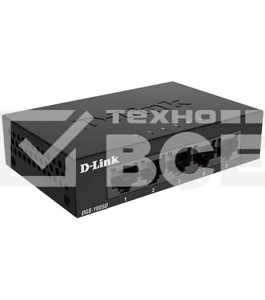 Коммутатор D-Link DGS-1005D/J2A неуправляемый с 5 портами 10/100/1000Base-T и функцией энергосбережения
