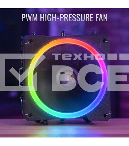 Кулер для процессора AeroCool/Formula Cylon 3H черный, 120 мм, алюминий, 1800 об/мин, 24.3 дБ, 4 pin, 125 Вт, 98 мм