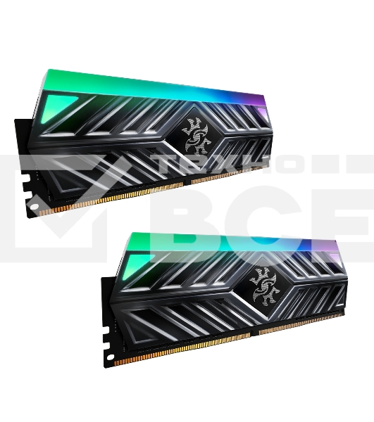 Оперативная память XPG Spectrix D41 RGB, DDR4, 32GB (2x16GB), 3600MHz, CL18, UDIMM, с радиатором, RGB, серый