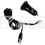 Автомобильная зарядка (от прикуривателя) More choice AC22m, два разъема USB, кабель Micro USB, 2.4A, черный, фото3