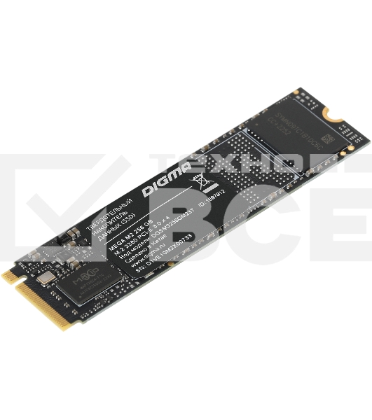 Накопитель SSD Digma Mega M2 DGSM3256GM23T, 256Gb, PCIe 3.0 x4, M.2 2280, NVMe, R/W 3300/1300
