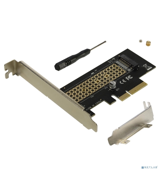 Переходник ORIENT C300E PCI-E 4x->M.2 M-key NVMe SSD, тип 2230/2242/2260/2280, планки крепления в комплекте (31100)