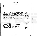 Батарея CSB GPL-12800 (12V, 80Ah) для UPS, фото 1