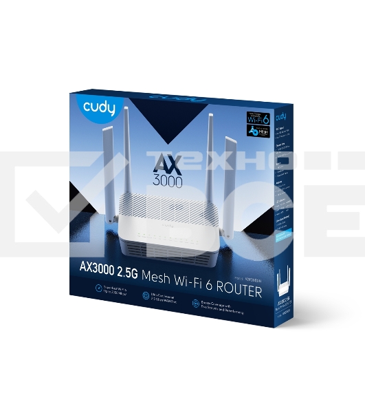 Роутер беспроводной Cudy WR3000H AX3000 100/1000/2500BASE-T