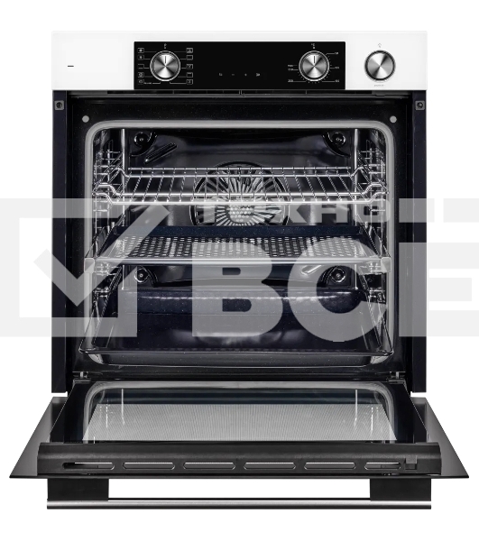 Электрический духовой шкаф Kuppersberg KSO 610 W 60 см, 80 л, High-Tech, 10 режимов, ПАР, Soft Close, телескопические направляющие, белый цвет