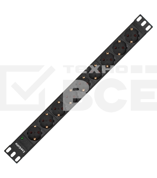 Блок розеток горизонтальный ExeGate ServerPro PDU-19H907 Al-9S-C20, 19