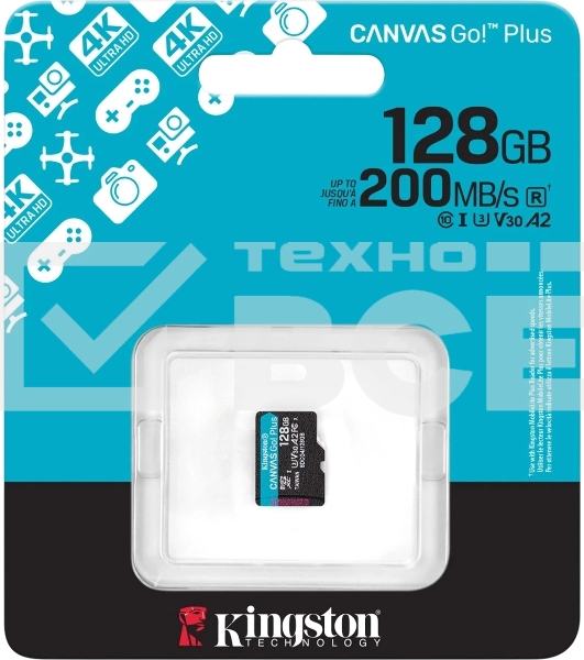 Флеш карта microSDXC 128Gb Kingston SDCG4/128GbSP Canvas Go! Plus w/o adapter